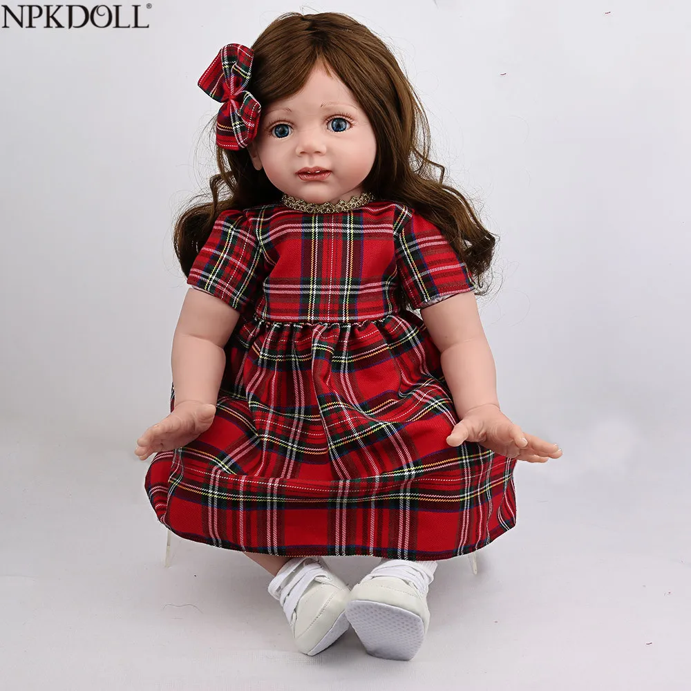 NPKDOLL 24 дюйма 60 см силиконовая кукла для новорожденных девочек реалистичные
