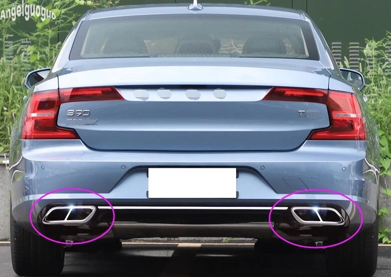 Для VOLVO S60 S90 XC60 XC90 V60 S60L S90L Автомобильный задний выхлопной трубы крышка отделка глушитель 2 до 4 отверстия аксессуары из нержавеющей стали