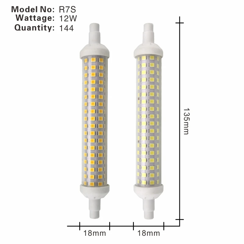 12W 135mm R7s светодиодный светильник 78 мм 118 мм 135 мм светодиодный лампа 6 Вт, 9 Вт, 12 Вт SMD 2835 лампада светодиодный светильник 220 V-240 V AC Заменить галогенная лампа-прожектор - Испускаемый цвет: 12W 135mm