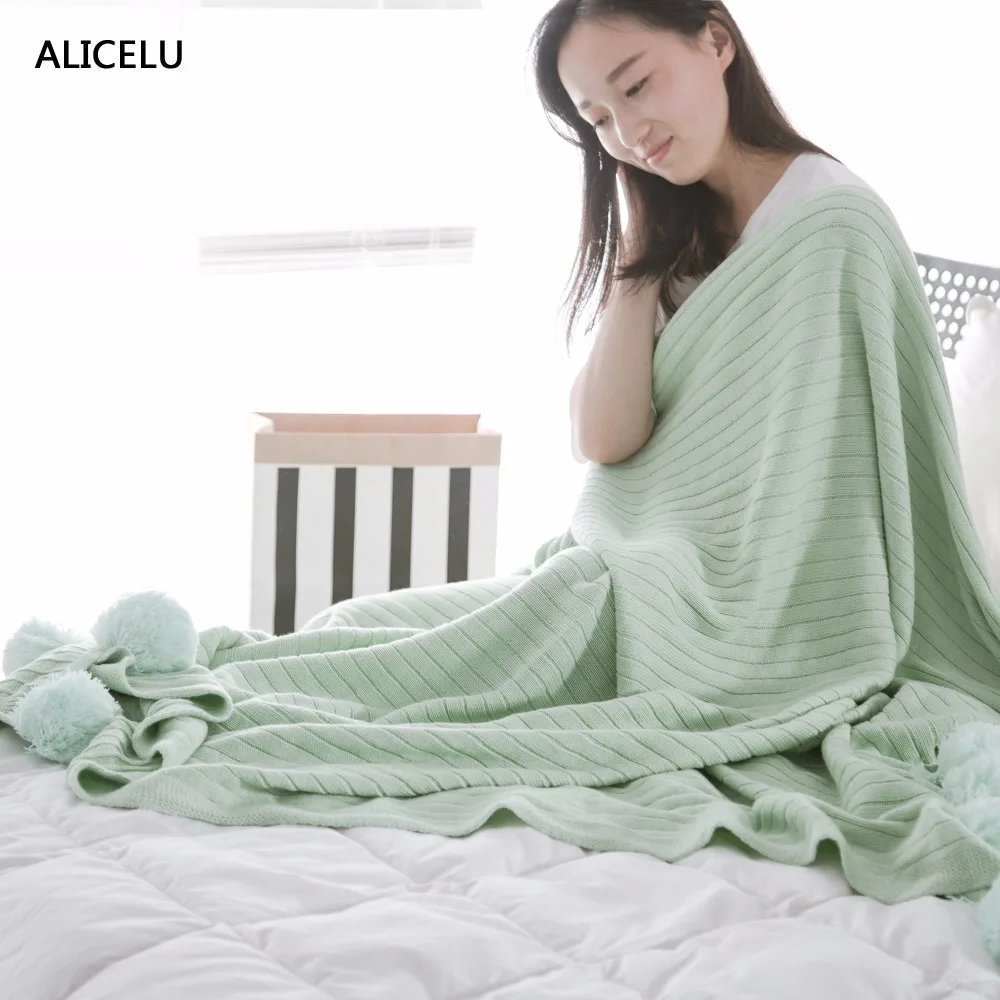 Alicelu 2017 Портативный полосатый ткачество большой Одеяло одноцветное Цвет с волос