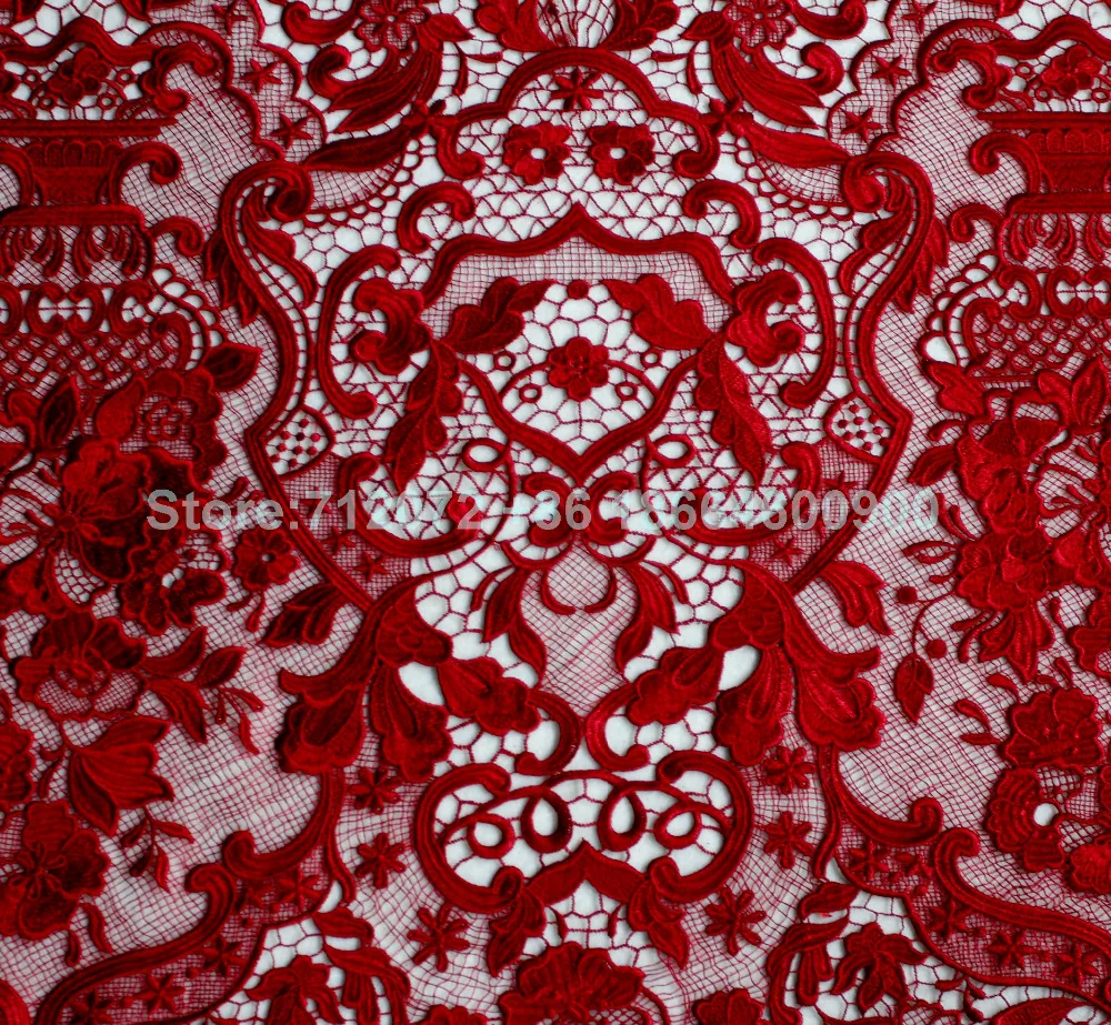 Кружевное платье La Belleza белое/синее/Красное/винное с вышивкой|wine lace fabric|fashion fabriclace