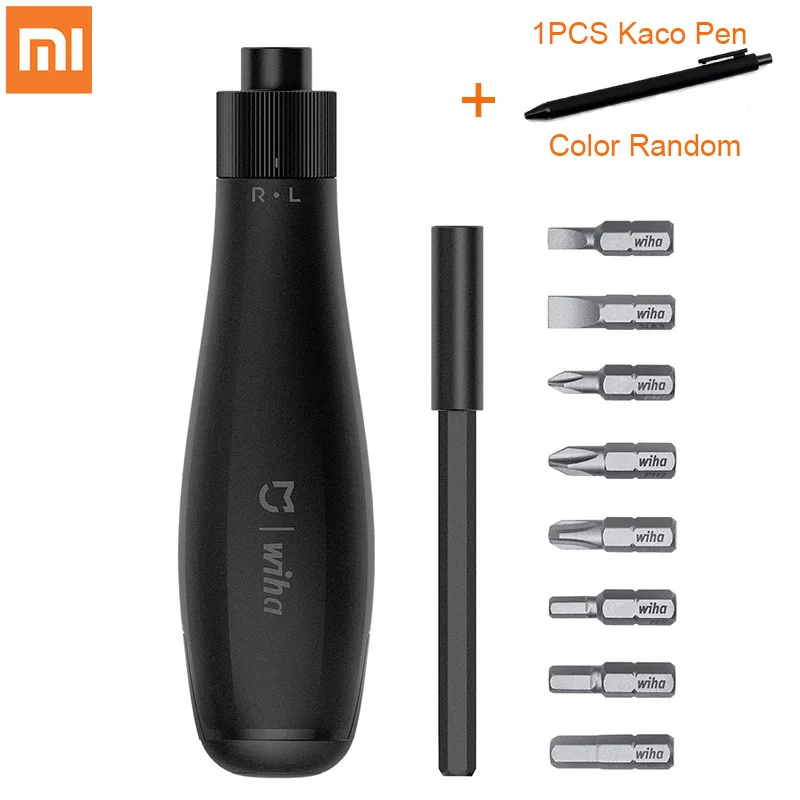 Wiha add Pen Gift Xiaomi Mijia Wiha 8 в 1 трещотка отвертка для дома высокоточные картриджи отвертка инструменты для ремонта DIY отвертка - Цвет: Wiha add Pen Gift