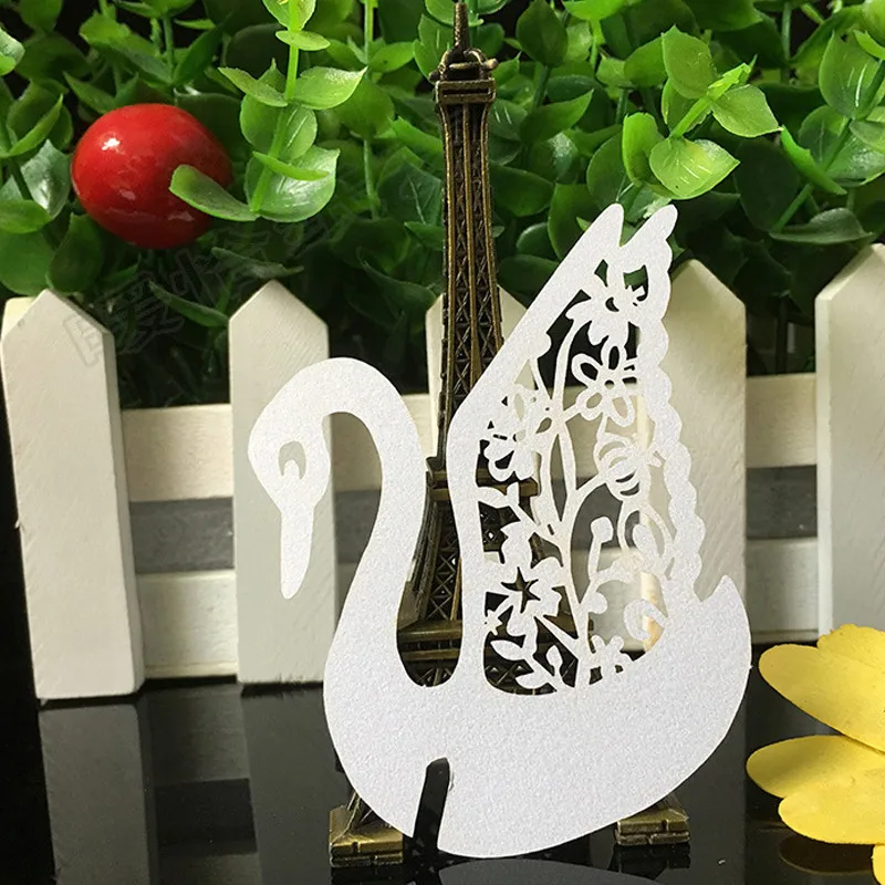 50 шт. Лебедь лазерная резка место карты/фотоальбом/чашки карты/стеклянные