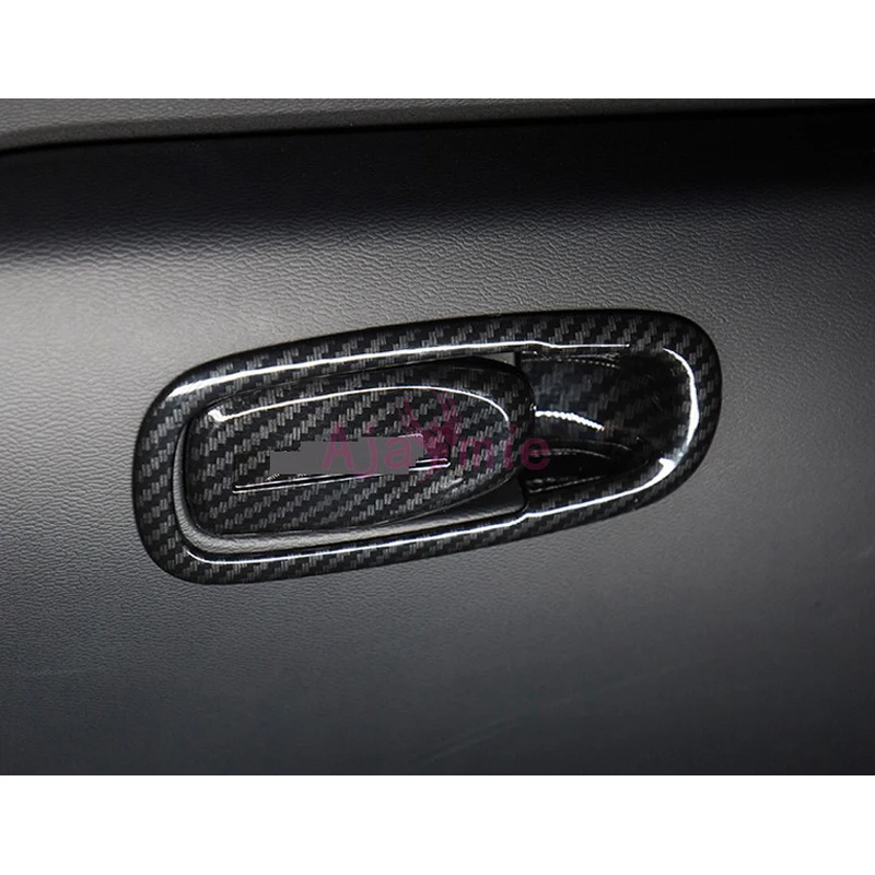 2018 Interior Carbon Fiber Color Glove Storage Box Handle Cover Bowl Insert Panel Chrome Car Styling For Volvo XC60 Accessories |