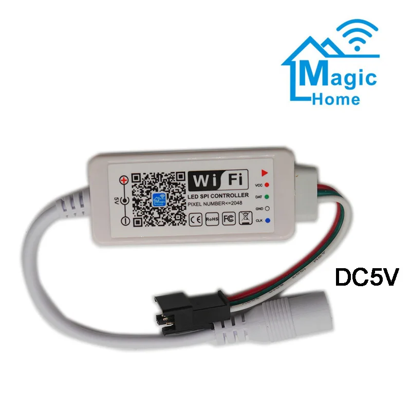 Мини WiFi Magic Home светодиодный SPI контроллер DC5V DC12 24V адресуемый 2048 пикселей для WS2811