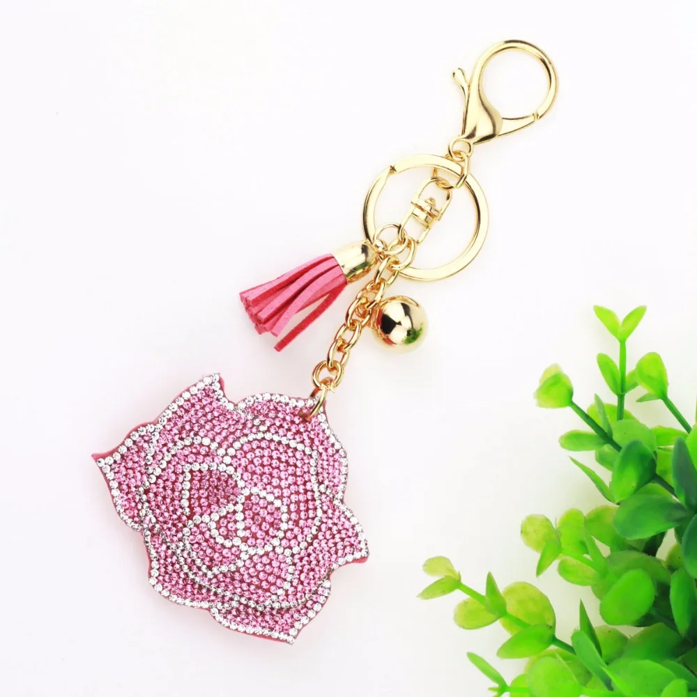 Кожаный высококачественный брелок Стразы с кристаллами модный креативный милый