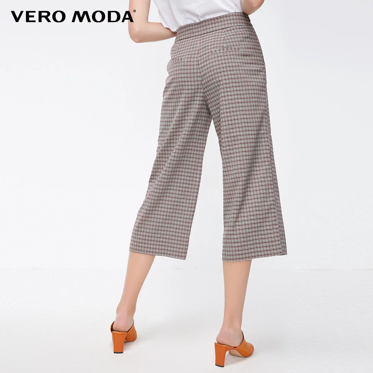 Vero Moda новые женские широкие брюки-Капри в клетку с узором «гусиная лапка» | 31836J514