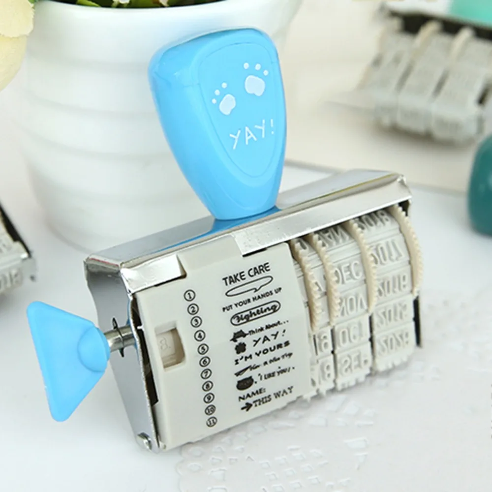 Школьные Принадлежности Kawaii Канцелярские Наклейка DIY Слова и Дату Печати Колеса