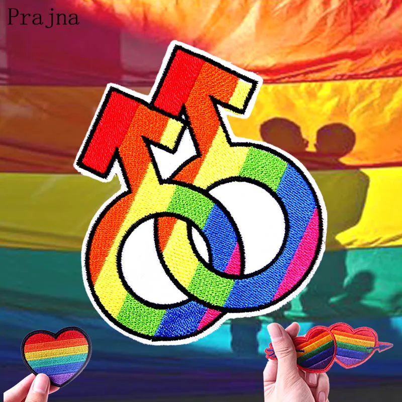 Prajna DIY Флаг Гей Гордость патчи вышитые нашивки для одежды утюгом на одежду