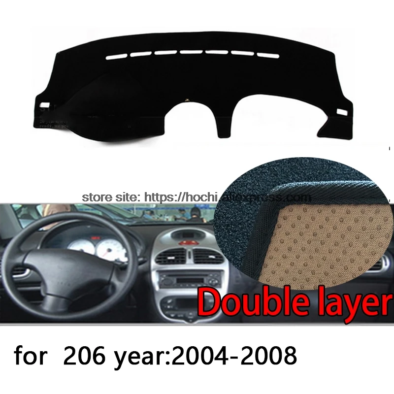 Двухслойный коврик для приборной панели из силикагеля Peugeot 206 207 307 приборная