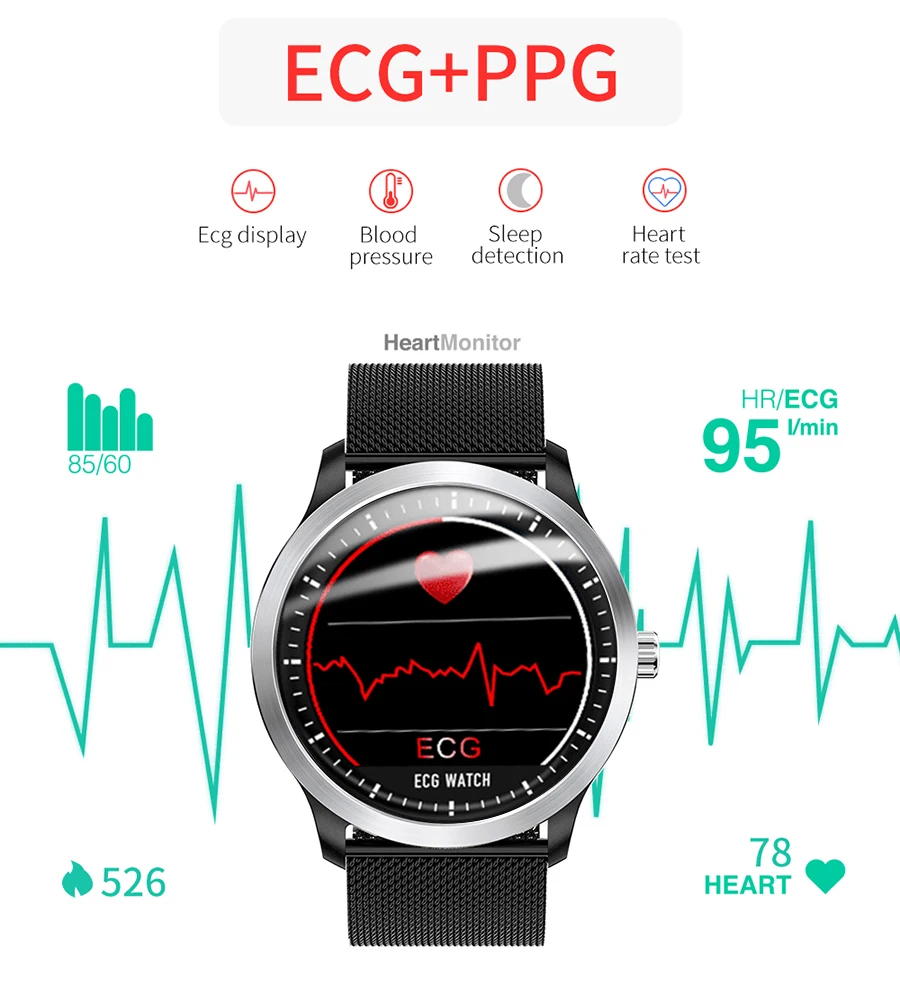 SCOMAS N58 ЭКГ PPG умные часы для мужчин 1,2" ips круглый дисплей монитор сердечного ритма и артериального давления умные часы с напоминанием