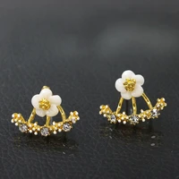hocole metal geometric earrings women boucle doreille luxury crystal stud earrings fashion jewelry statement hollow earrings