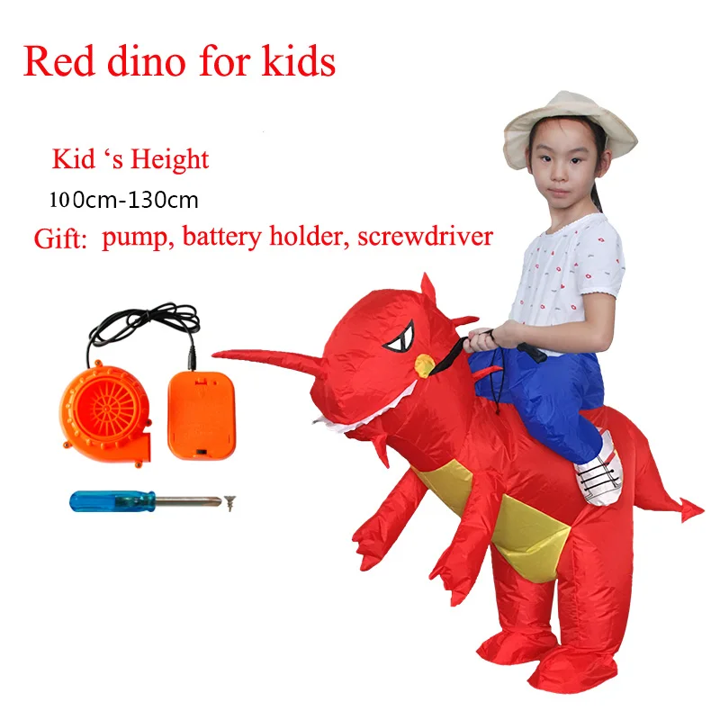 

Ride Costumes Halloween Animal Cosplay Inflatable Dinosaur Costume Red Blue Green Fan Operated Costumes for Women Men Boy Girl