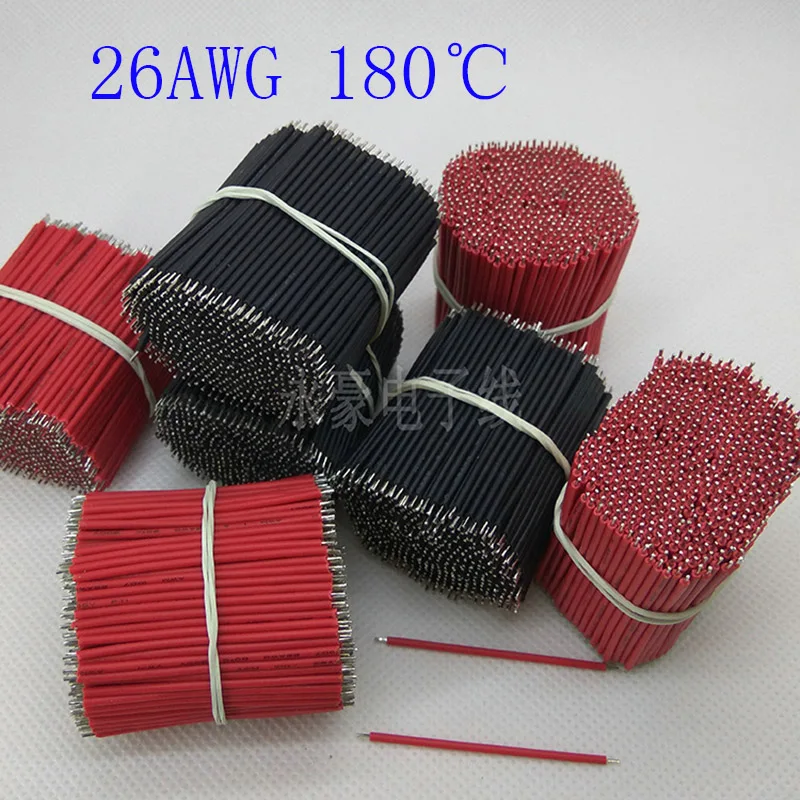 1000 шт. 30 мм 180 градусов 3239 * 26AWG красный и черный с оловянной проволокой панельный