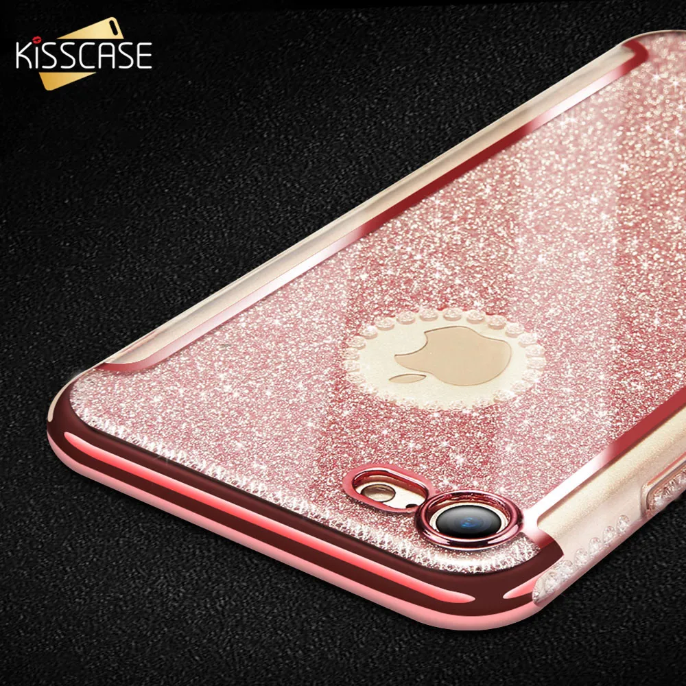 KISSCASE Shining Phone Case For iPhone 6S 6 7 8 Plus Luxury Silicone Cases 5S 5 5E Back Cover Coque Fundas Capa Caso |