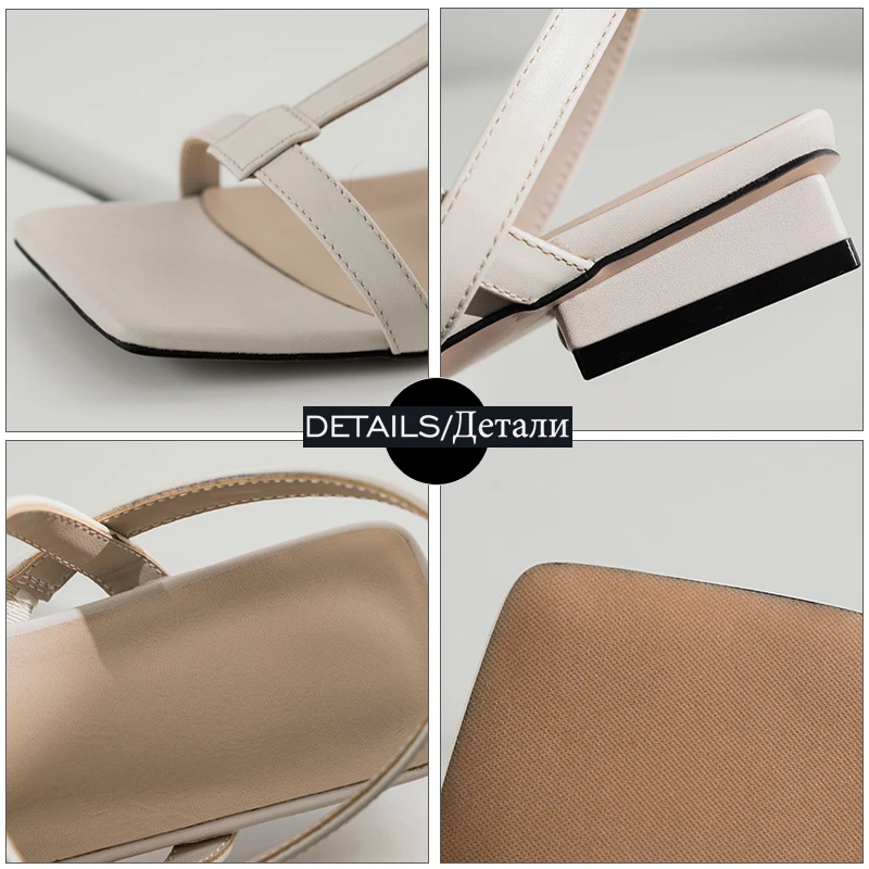 Женская обувь ISNOM с открытым носком сандалии Т-образным ремешком из натуральной