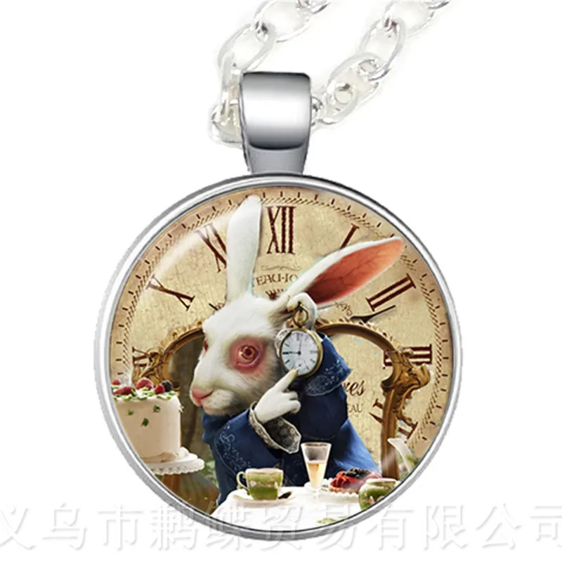 Ожерелье Алиса в стране чудес подвеска с надписью A Mad Tea Party Hatter March Hare Сказочная