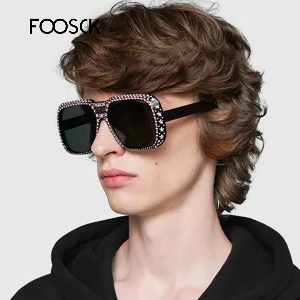 Новинка 2019 модные солнцезащитные очки FOOSCK для женщин большого размера со
