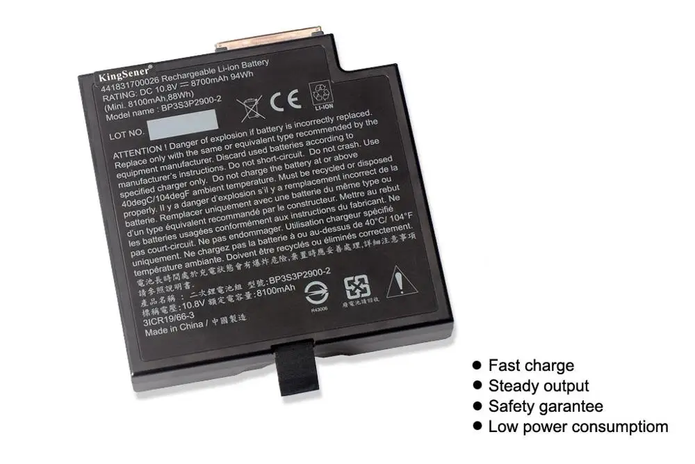 KingSener BP3S3P2900 4418144000490 Аккумулятор для ноутбука Getac B300 B300X BP3S3P2900(P) 4418144000490 3ICR19/66-3 10,8 V 8100mAh