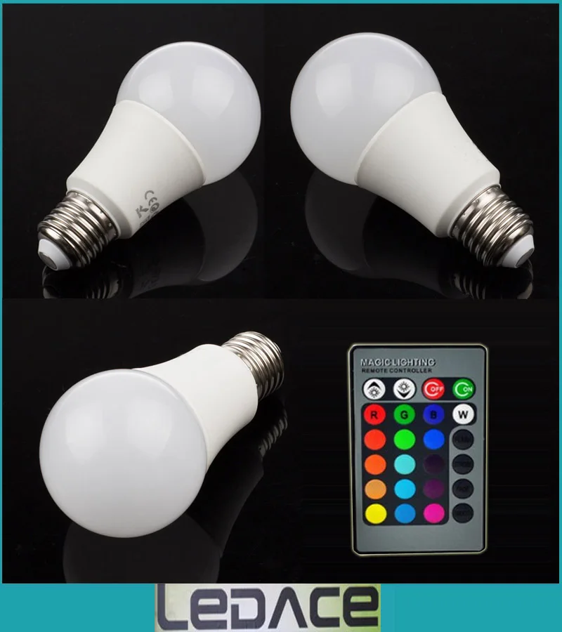 Полный Мощность светодиодная rgb-лампа E27 5 W 16 изменение цвета светодиодный