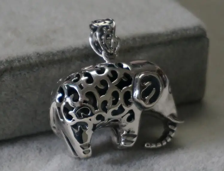 Серебряные ювелирные изделия серебряный Винтажный кулон в виде слона полый