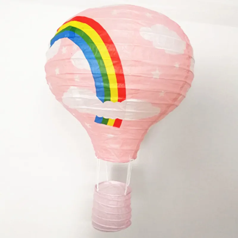 pink Rainbow 25/30/35/40 см тепловой аэростат Радуга Бумага Фонари бар Decora Детские День рождения Свадебные украшения вечерние поставки Бумага лампа - Цвет: pink Rainbow
