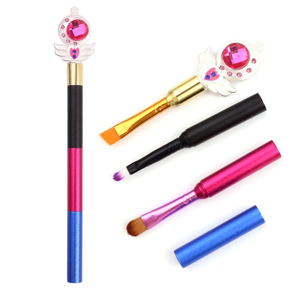 sailor moon Новые персонализированные Кисточки для макияжа на заказ три в одном косметические тени для век бровей Подводка для глаз Кисть Maquiagem несколько цветов - Handle Color: sailor moon