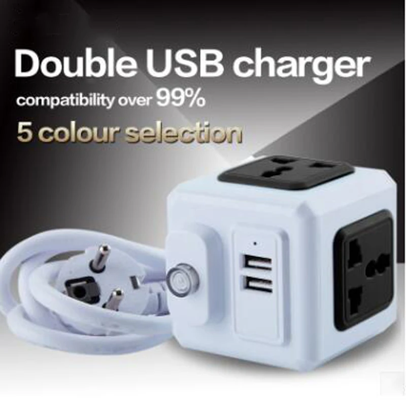 Умная домашняя розетка PowerCube штепсельная вилка EU/US/UK 4 разъема 2 usb-порта адаптер