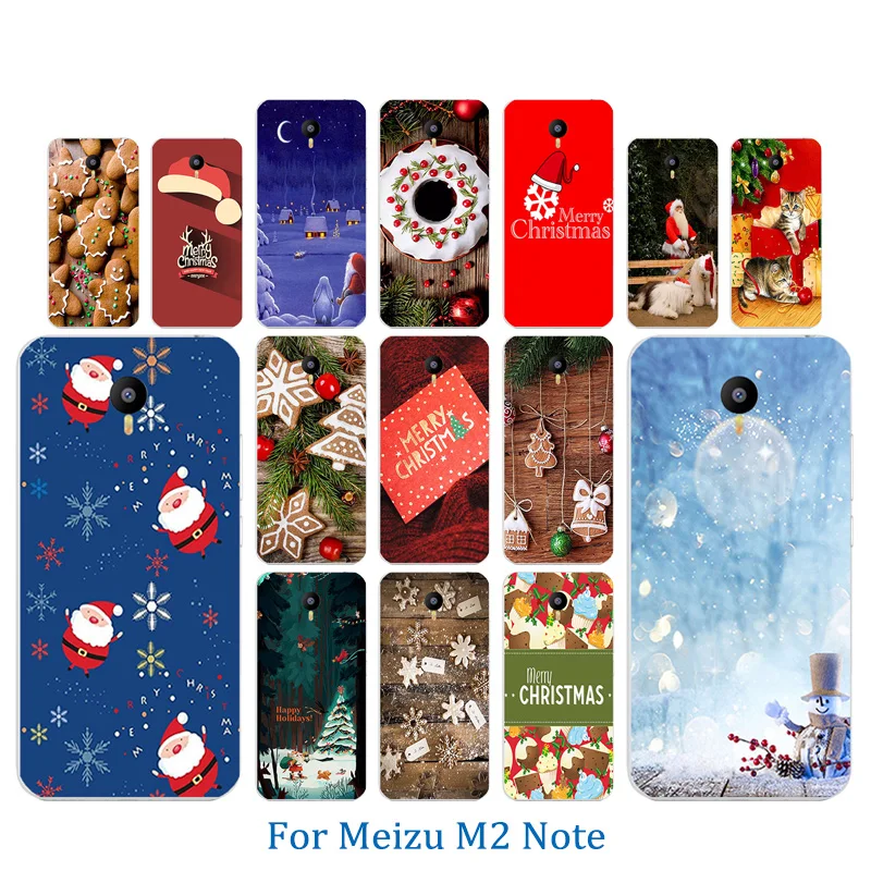 Чехол для Meizu M2 Note 5 '' мягкий силиконовый чехол из ТПУ с рисунком Merry X'MAS M2note