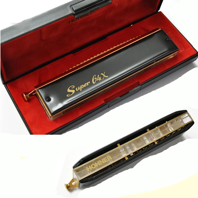 Германия HOHNER супер 64X Хроматическая губная гармоника акриловая расческа C Ключ Armonica рот Оганов Губная гармошка gaita de boca 1664 арфа