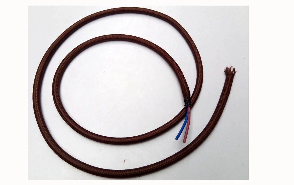 2x0,75 DIY винтажный цвет электрический шнур витой кабель Ретро Плетеный подвесной светильник из ткани провод электрический кабель цена