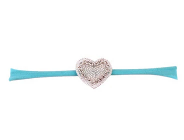 12 шт./лот повязка на голову со стразами и сердечками для маленьких девочек милые