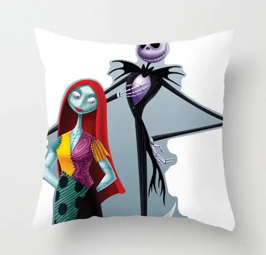 24 ZENGIA Nightmare Before Christmas Cushion cover GHOST Pillow cover Polyester Horror Throw pillows Sofa Decorative Pillow case - Color: 24