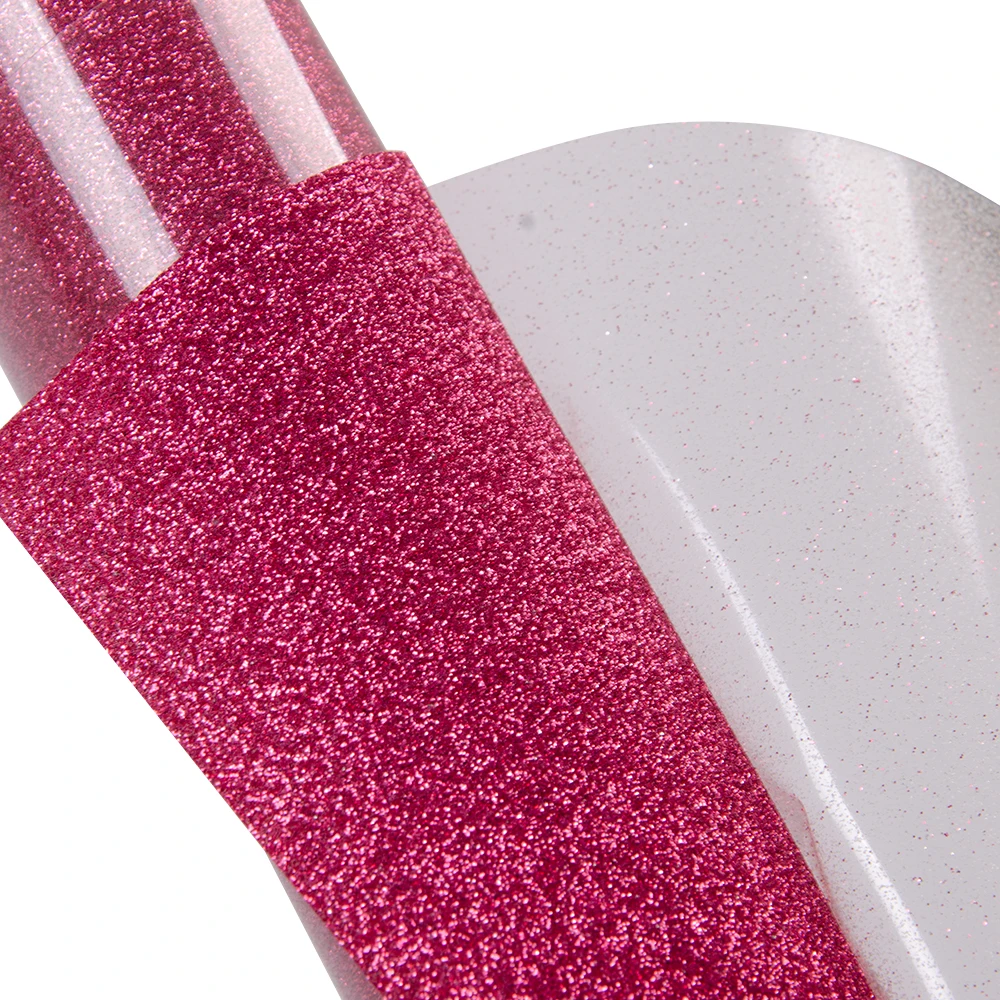 

Sunice Pink Glitter Heat Transfer Vinyl Sheets Film for T-shirts & Iron On Heat Press &Cricut Machines 50cmx100cm