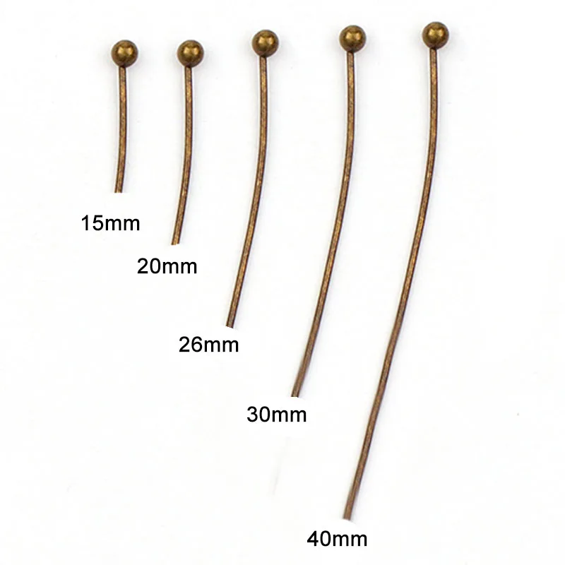 

New Cheap 15mm~50mm Ball Head Pins Antique Bronze Color Ball Head Pins Findings DIY Jewelry Making Jewelry Accessories