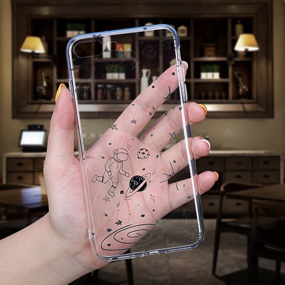 LOVECOM астронавт звезды планета Мягкий ТПУ чехол для телефона для iPhone 11 Pro Max XR XS Max 6 6S 7 8 Plus X Телефон задняя крышка Coque