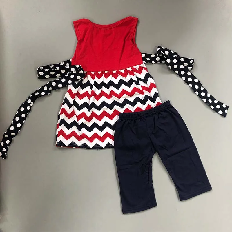 2019 Kids Summer Outfits the Stars And Stripes Dress Ruffles Pants conice nini Boutique Clothing Set Baby Girls Clothes | Детская одежда