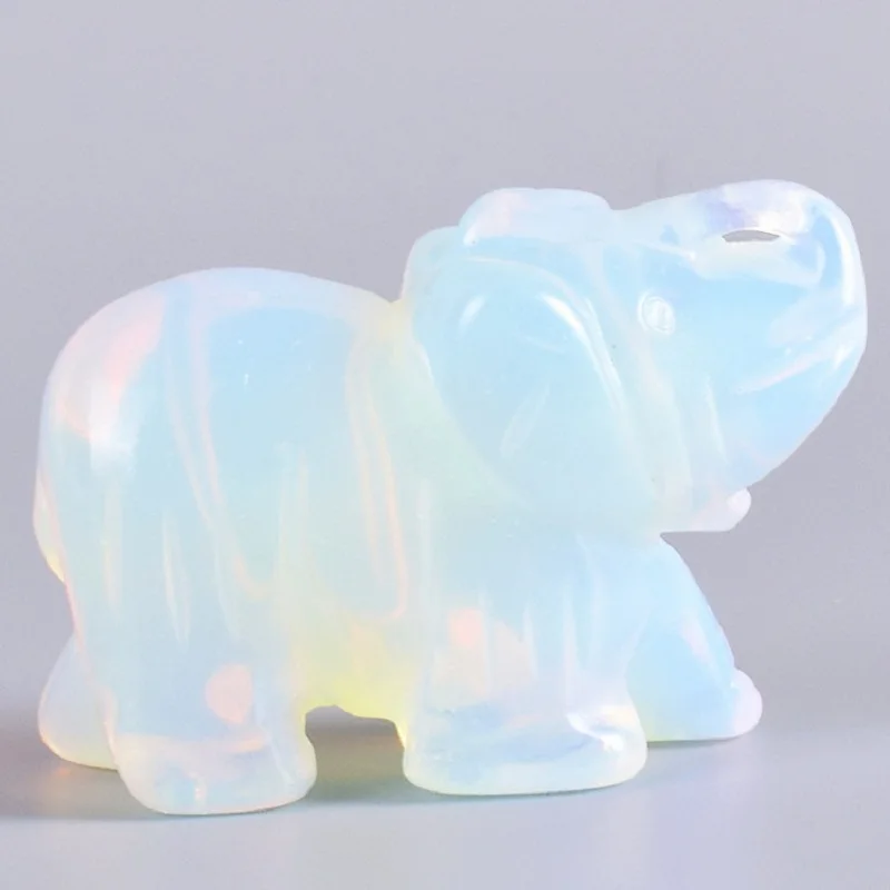 

Natural Moonstone Elephant Figurine Reiki Healing Crystal Statue Decor 2 inches long about 50g weight
