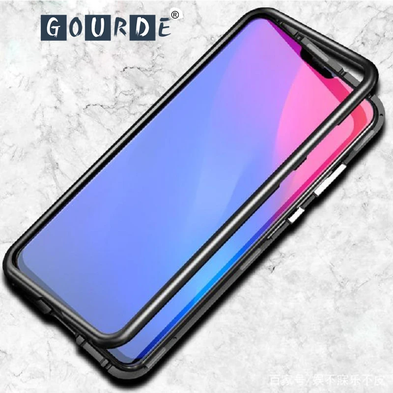 Магнитный чехол Gourde 360 для IPhone X 8 Plus 7 6 6S + задняя крышка из закаленного стекла