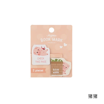 C 2 шт./компл. Kawaii Косплей Shiba кошка Животные магнитная закладка для книги книга держатель подарок школьные принадлежности холодильник Стикеры - Цвет: C