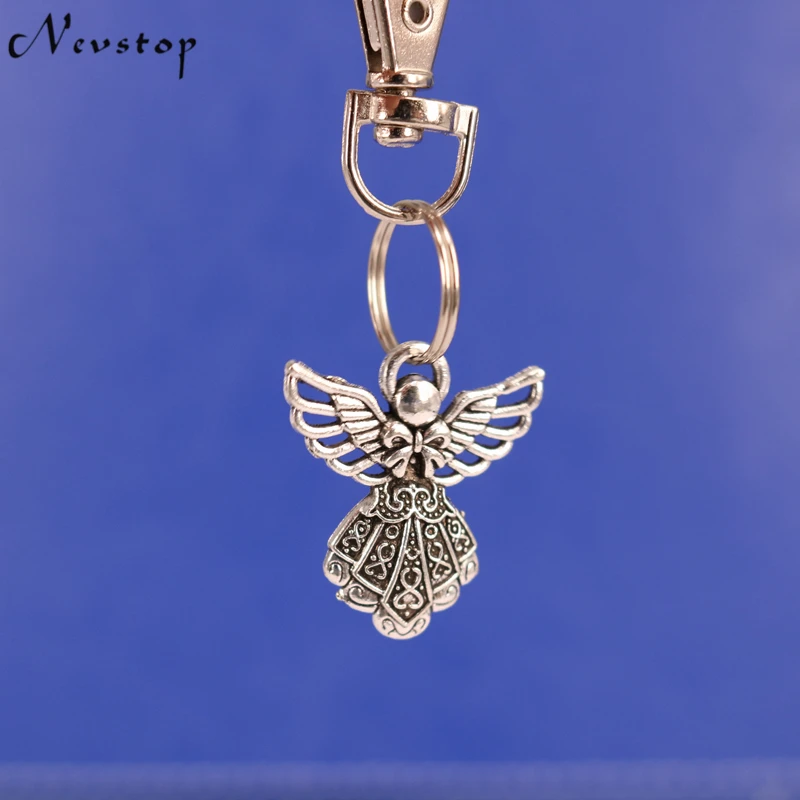 

Горячее предложение, 50 шт., модный винтажный брелок в виде Ангела из серебряного сплава, подарки, брелок для ключей, подходит для DIY, цепочки д...