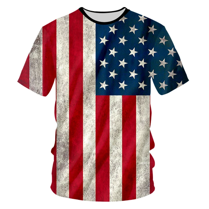 US Flag Tshirts CJLM Флаг США Футболка Мужская Сексуальная 3d Футболка принт полосатый американский флаг мужская футболка летние топы короткий рукав футболки размера плюс 7XL - Цвет: US Flag Tshirts