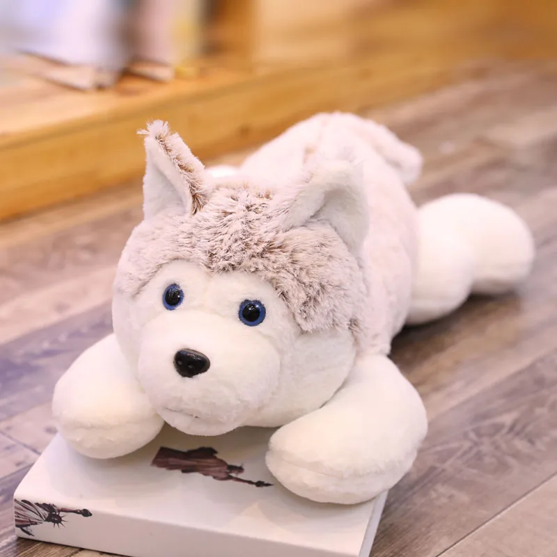 

1pc 60cm-110cm Cute Lying Husky Dog Plush Toys Stuffed Soft Dog Animal Pillow Cushion Kids Lovely Doll Girls Christmas Binquedos