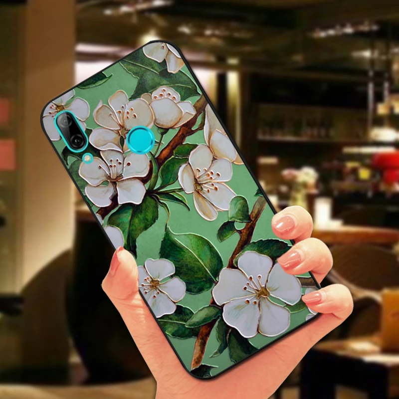 Роскошный силиконовый чехол для Huawei P Smart FIG LX1 красивый телефона из ТПУ с цветами