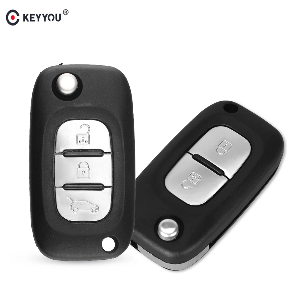 KEYYOU 2/3 кнопки дистанционного управления откидной складной чехол для ключа Renault Clio
