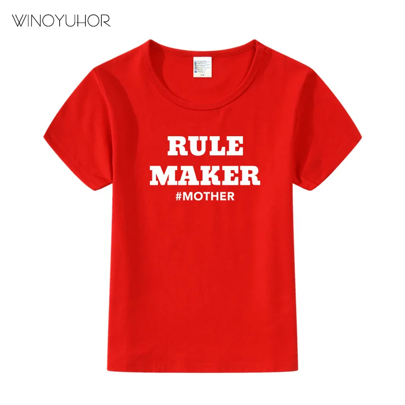 Футболка с принтом Mommy Make Rules I Break футболка для мальчиков и девочек детская одежда