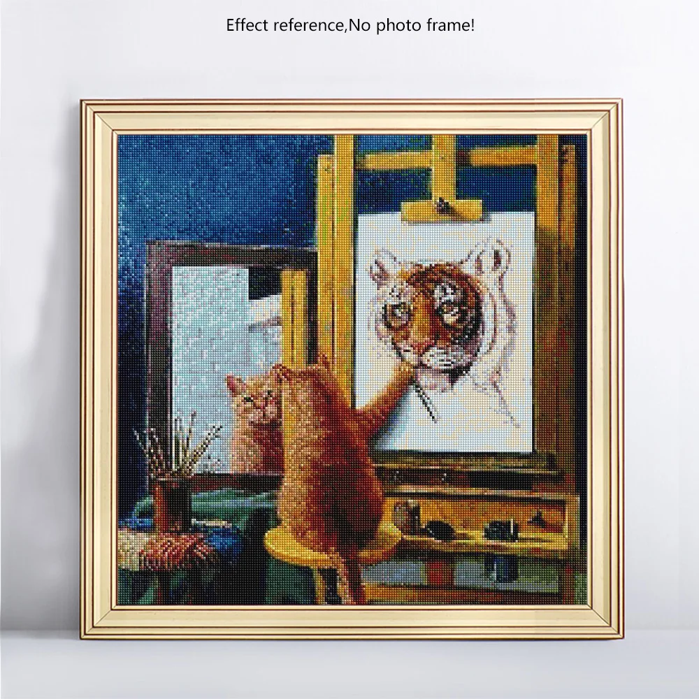 EverShine DIY 5D Diamond Painting Full Square Rhinestones Embroidery Cat Picture Of Mosaic Animals | Дом и сад