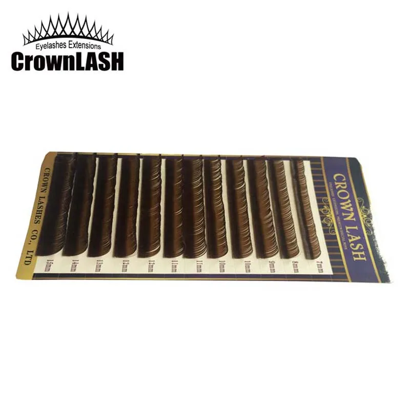 CrownLASH шоколадный коричневый B C D 0 10 7 15 мм 3D объемный наращивание ресниц мягкий