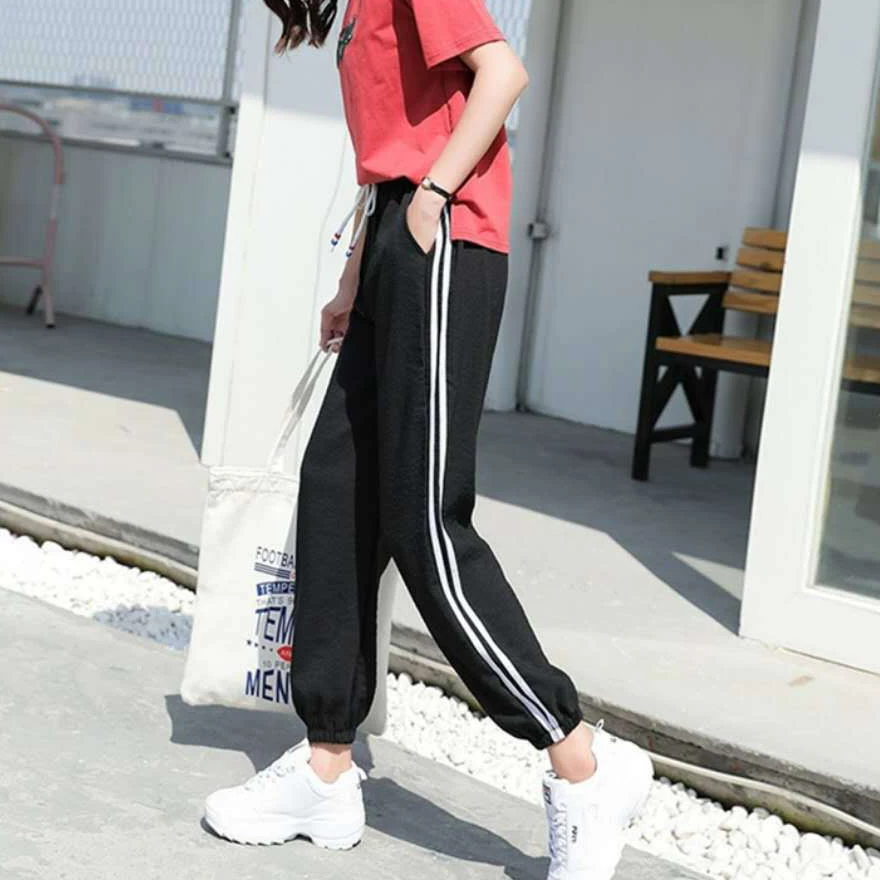 Pants Women Sweatpants Capris Causal Trousers Fitness Loose Harem Ankle-Length Quickly Drying Joggers Pant Female Size 3XL | Женская