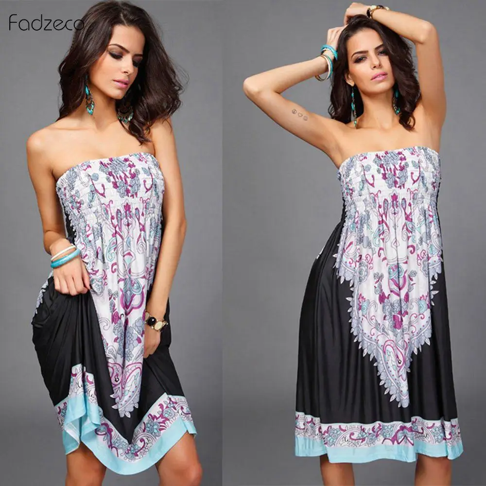 Платье Fadzeco Dashiki женское винтажное Бандажное короткое с этническим узором |